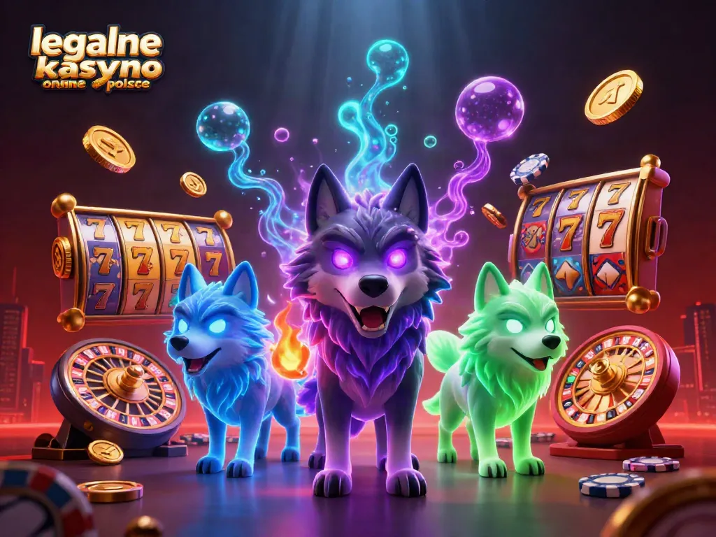 Engage with thrilling games at a legalne kasyno online w polsce featuring vibrant slot reels and poker elements.