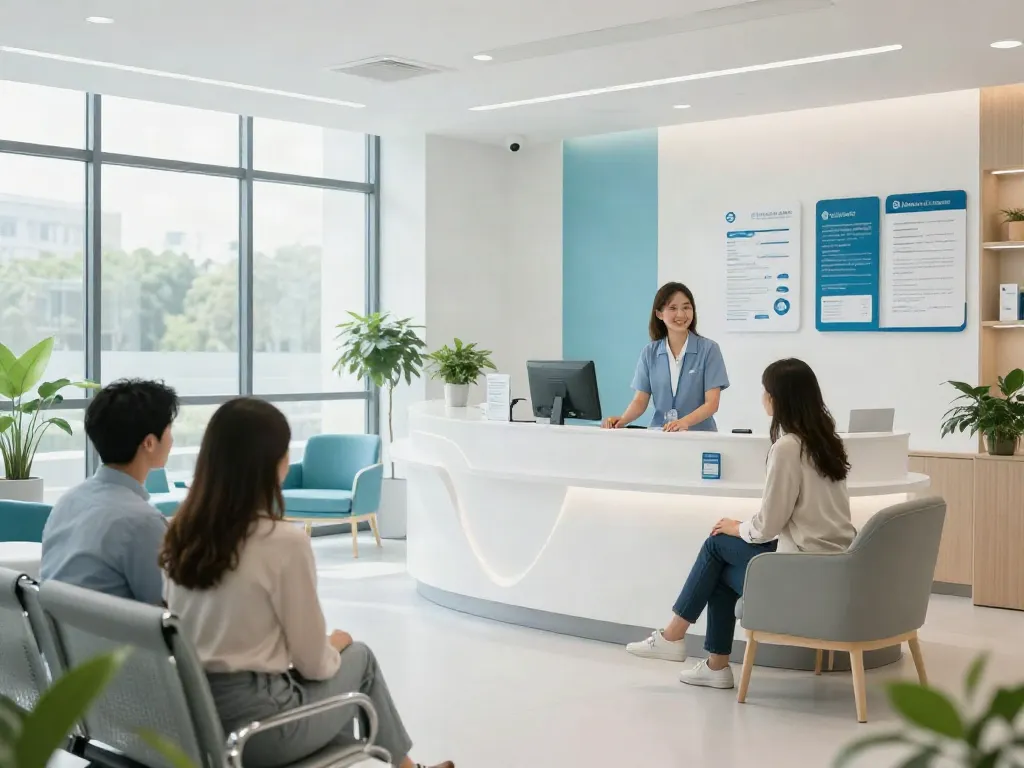 A modern healthcare clinic providing patient care and medical services, featuring a welcoming reception area and friendly staff; situs togel context.