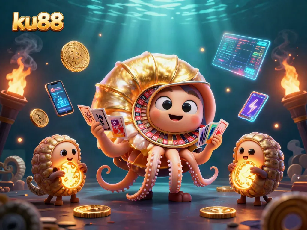 Experience the thrill of ku88 casino games with vibrant 3D characters and crypto elements in action.