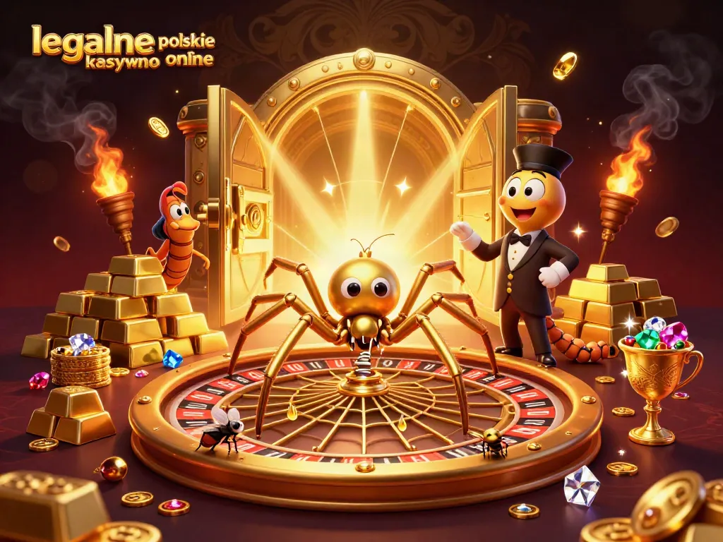 Engage in the excitement of legalne polskie kasyno online with a vibrant roulette scene featuring bold golden elements.