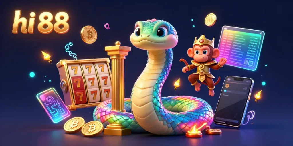 Experience the excitement of hi 88 at the casino with iridescent serpent and dynamic gaming elements.
