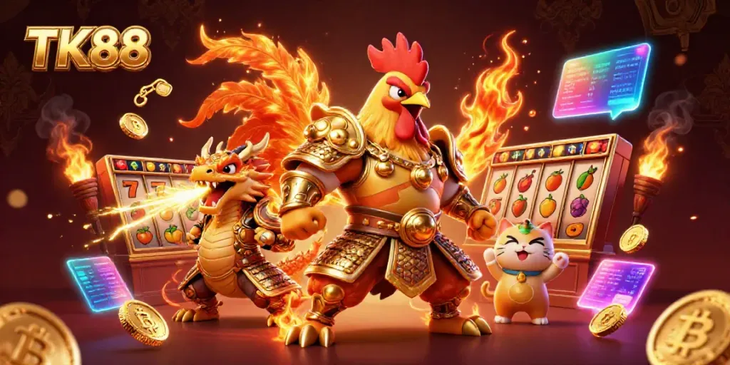 Experience exhilarating TK88 gameplay with stunning 3D characters and vibrant casino elements.