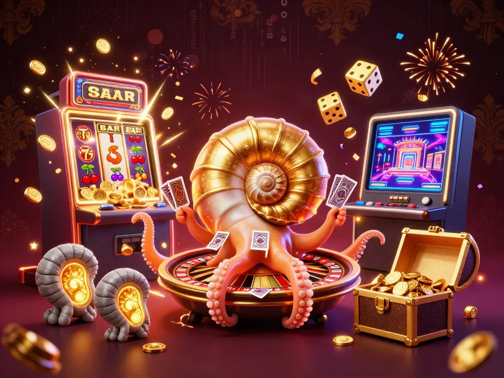 Engage with thrilling gameplay at sunwin68 featuring a dazzling nautilus roulette wheel and casino elements.