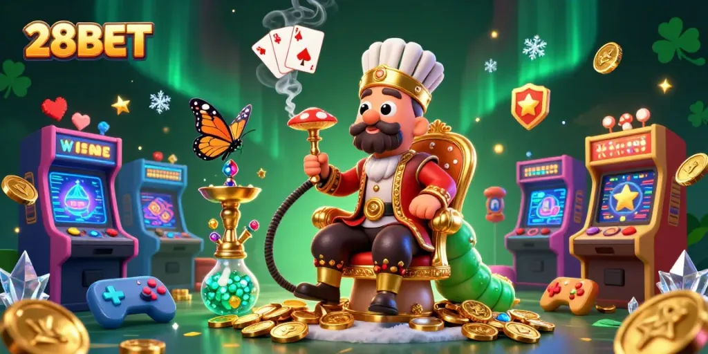 Engage with the 28BET experience through colorful gaming elements and casino action.