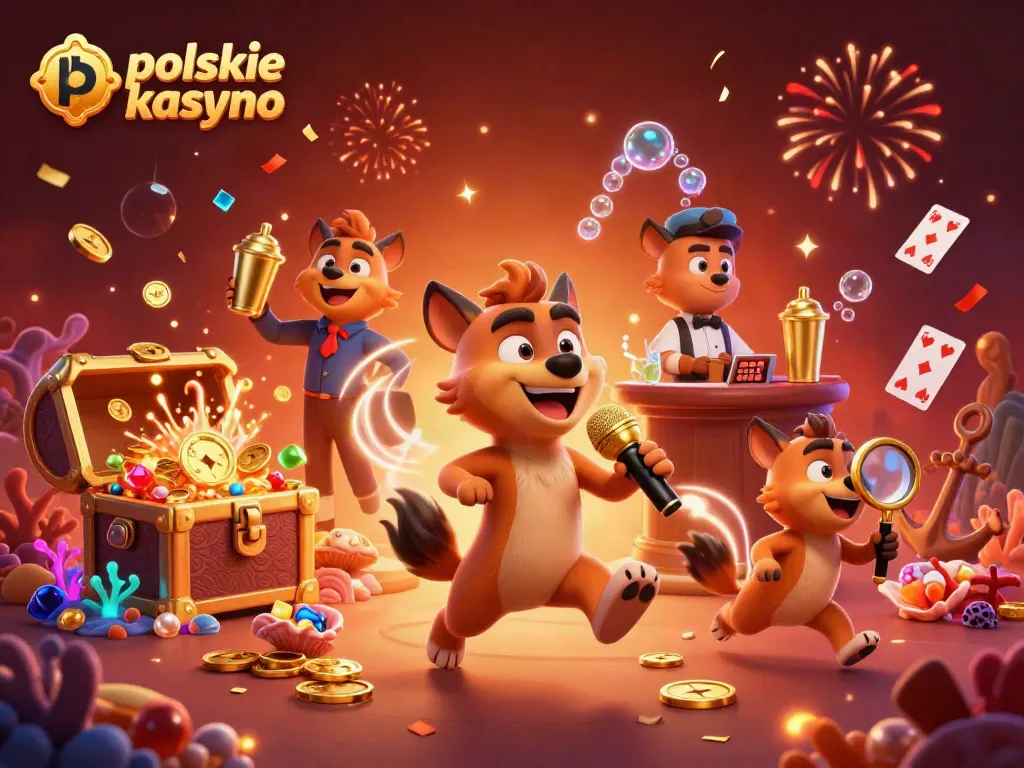 Experience the thrill of polskie kasyno bitcoin with cartoon hyenas running a dynamic comedy casino scene.